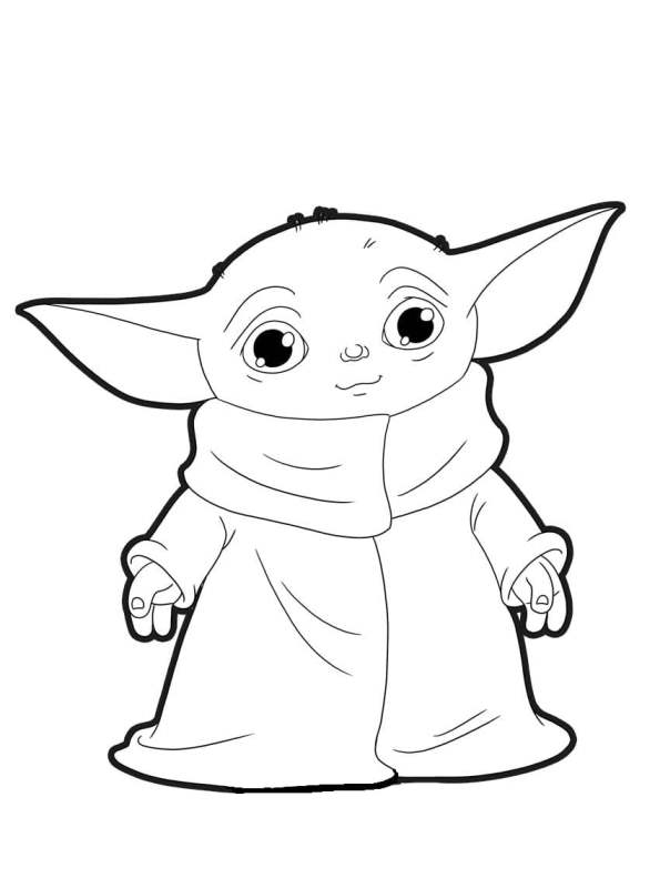 Kids-n-fun.com | Coloring page Star Wars Mandalorian baby yoda